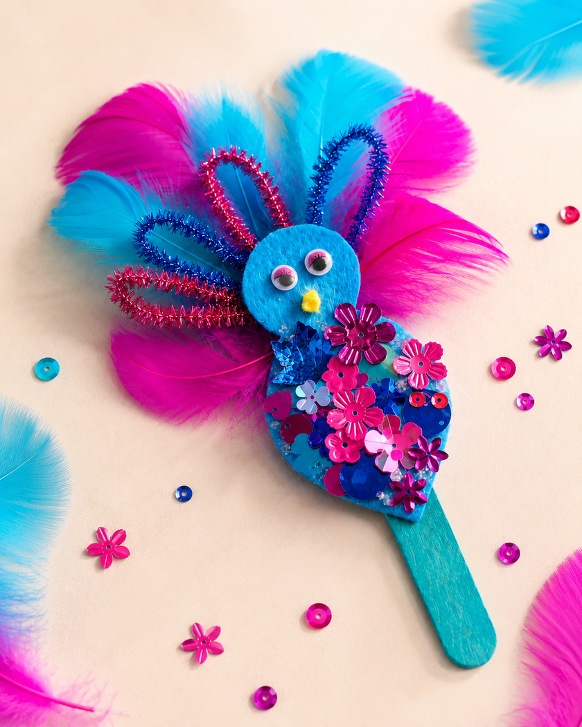 Popsicle-Stick Peacock
