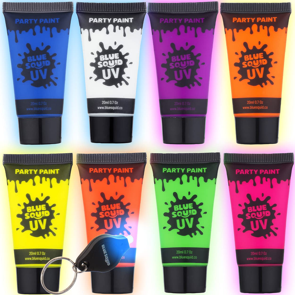 UV Neon Face Paint Kit – 20 Colors