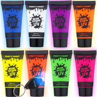 UV Neon Face Paint Kit – 20 Colors