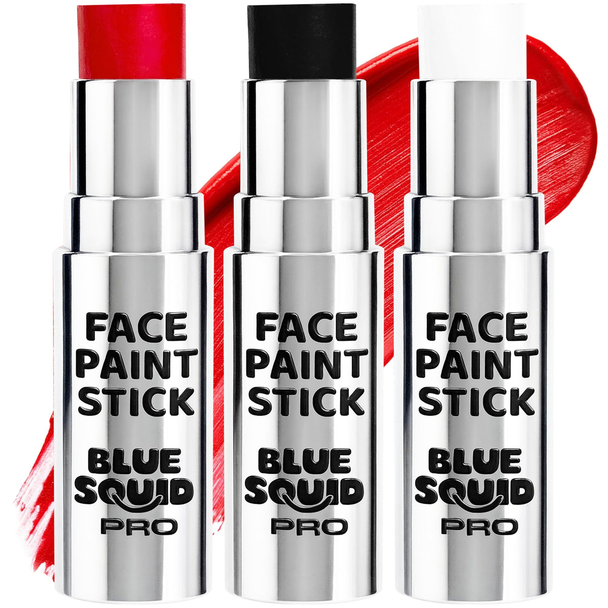 Blue Squid PRO Face Paint Stick - Waterproof Body Paint for Adults & Kids Eye Black Baseball, Softball - Vegan Hypoallergenic Twist-Up Non-Toxic Makeup Stick for Cosplay, Sports & SFX