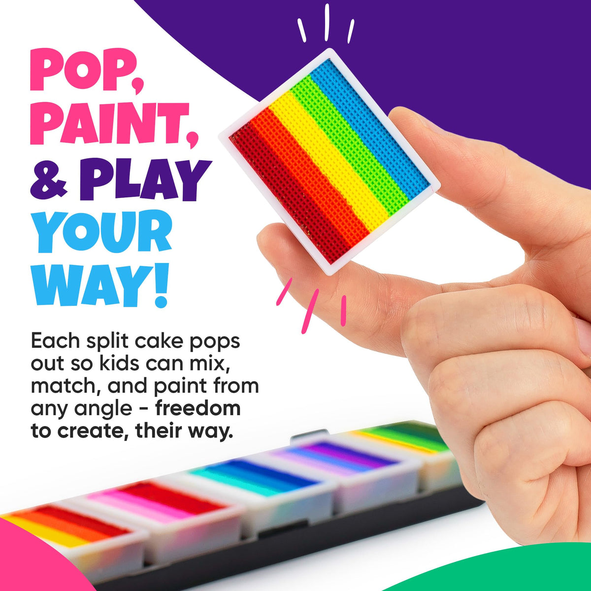 Rainbow Split Cake Face Paint Palette