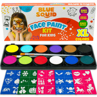 Blue Squid Face Paint Palette – 12 Colours