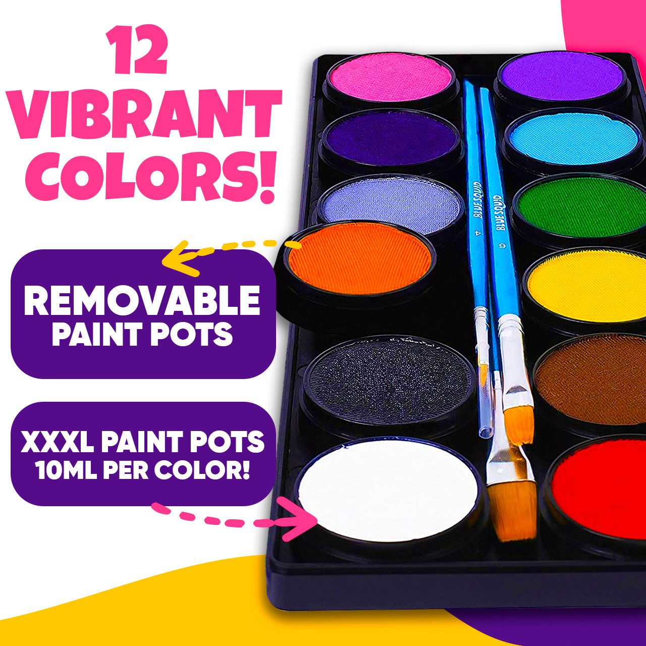 Blue Squid Face Paint Palette – 12 Colours